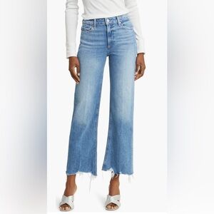 Paige Leenah Raw Hem High Waist Wide leg Jean size 28